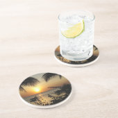 Tropisch strand paradijs zandsteen onderzetter (Zijkant)