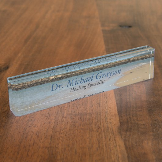 Tropisch strand Paradise Desk Naambordje (Zijkant)