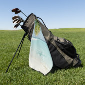 Tropisch strand Paradise Monogram Elegant Palm Tre Golfhanddoek (Groen)