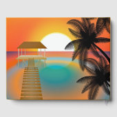 Tropisch strand Paradise Palm Tree Sunset Gastenboek (Achterkant)