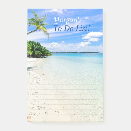 Tropisch strand past het Bericht van de Naam, Rule Post-it® Notes (Voorkant)