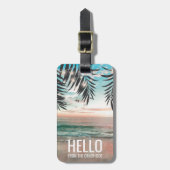 Tropisch strand persoonlijk grappig reis bagagelabel (Voorkant verticaal)