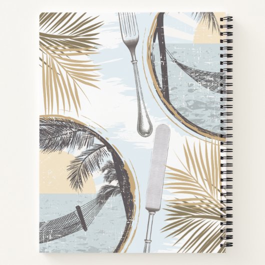 Tropisch strand, persoonlijk kookboek recept noteb notitieboek (Achterkant)