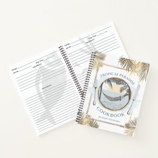 Tropisch strand, persoonlijk kookboek recept noteb notitieboek (Binnen)