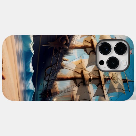 Tropisch strand piratenschip Case-Mate iPhone case (Achterkant (horizontaal))