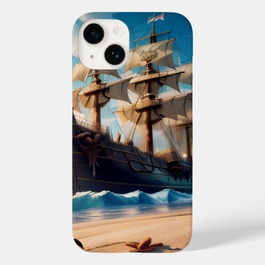 Tropisch strand piratenschip Case-Mate iPhone case (Achterkant)