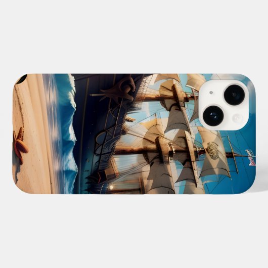 Tropisch strand piratenschip Case-Mate iPhone case (Achterkant (horizontaal))