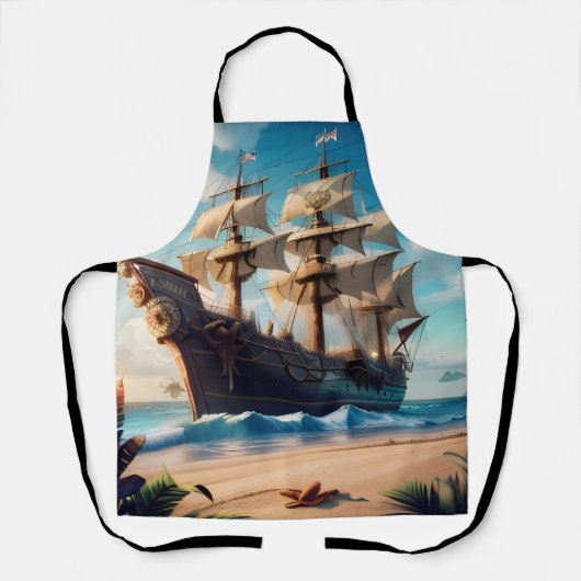 Tropisch strand piratenschip schort (Voorkant)