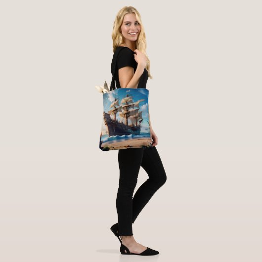 Tropisch strand piratenschip tote bag (Op model)