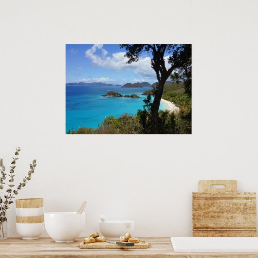 Tropisch strand poster (Keuken)