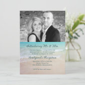 Tropisch strand privé trouwreceptie uitnodiging (Staand voorkant)