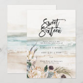 Tropisch strand Protea Sweet 16 uitnodiging (Voorkant / Achterkant)
