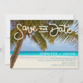 Tropisch strand Punta Cana Dominican Wedding Save The Date (Voorkant)