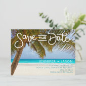 Tropisch strand Punta Cana Dominican Wedding Save The Date (Staand voorkant)