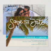 Tropisch strand Punta Cana Dominican Wedding Save The Date (Voorkant / Achterkant)