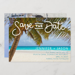 Tropisch strand Punta Cana Dominican Wedding Save The Date