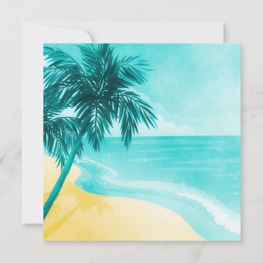 Tropisch strand Quinceanera Birthday-uitnodigingen Kaart (Achterkant)