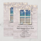 Tropisch strand raam Elegante kust bruiloft Kaart (Voorkant / Achterkant)