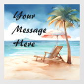 Tropisch strand raamsticker (Vel)