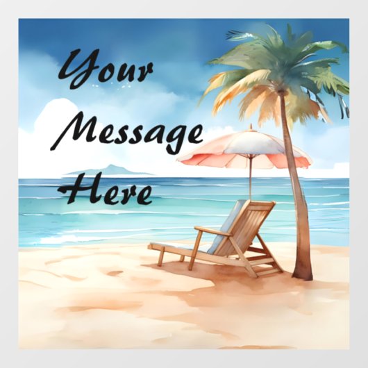 Tropisch strand raamsticker (Vel)