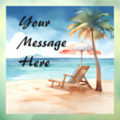 Tropisch strand raamsticker (Vel 3)