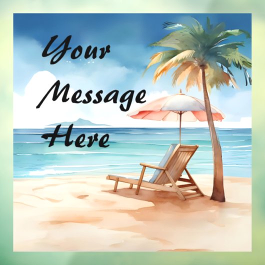 Tropisch strand raamsticker (Vel 3)