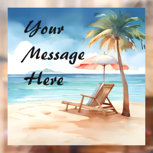 Tropisch strand raamsticker (Vel 2)