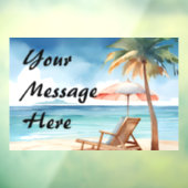 Tropisch strand raamsticker (Vel 3)