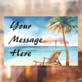 Tropisch strand raamsticker (Vel 2)