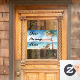 Tropisch strand raamsticker