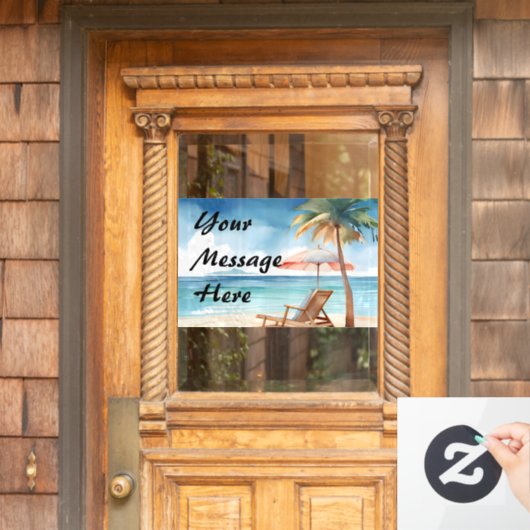 Tropisch strand raamsticker (Huis Deur)