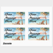 Tropisch strand rechthoekige sticker (Vel)