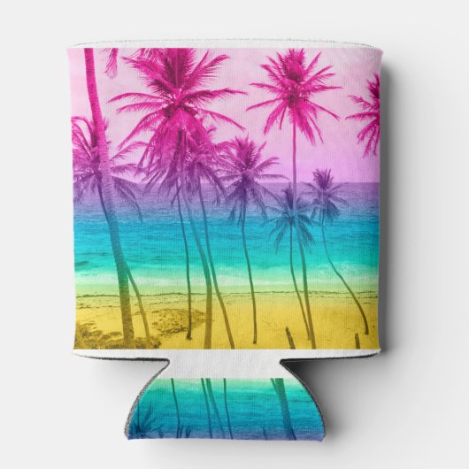 Tropisch strand regenboogfilter blikjeskoeler (Achterkant)