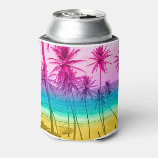 Tropisch strand regenboogfilter blikjeskoeler (Blikje Achterkant)