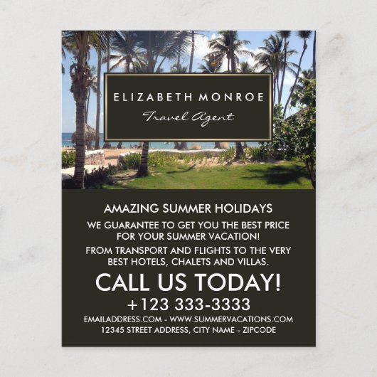 Tropisch strand, reisagent Adverteren brochure (Voorkant)