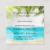 Tropisch strand reisagent vierkante visitekaartje (Achterkant)