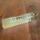 Tropisch strand reizen Palm Tree Modern Naambordje (Zijkant)