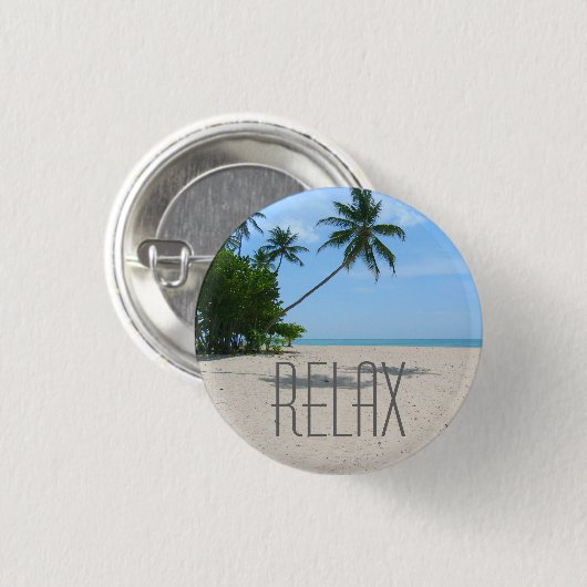 Tropisch strand "Relax" Button (Voorkant /achterkant)