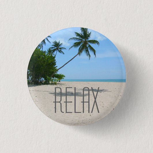 Tropisch strand "Relax" Button (Voorkant)