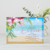 Tropisch strand repetitie diner kaart (Staand voorkant)