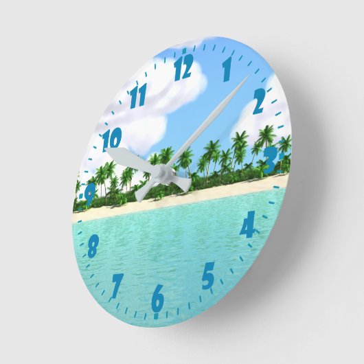Tropisch strand ronde klok (Hoek)