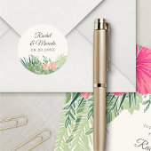 Tropisch strand ronde sticker