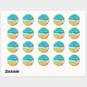 Tropisch strand Roze Hibiscus Bat Mitzvah Ronde Sticker (Vel)