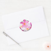 Tropisch strand roze Plumeria bloem retouradres Ronde Sticker (Envelop)