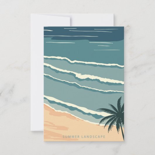 Tropisch strand RSVP kaartje (Voorkant)