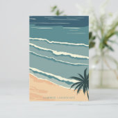 Tropisch strand RSVP kaartje (Staand voorkant)