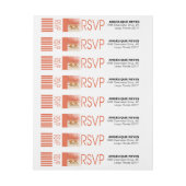 Tropisch strand RSVP | koraal Omwikkelbaar Adreslabel (Vel)