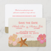 Tropisch strand rustiek save the date (Voorkant / Achterkant)