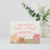 Tropisch strand rustiek save the date (Staand voorkant)