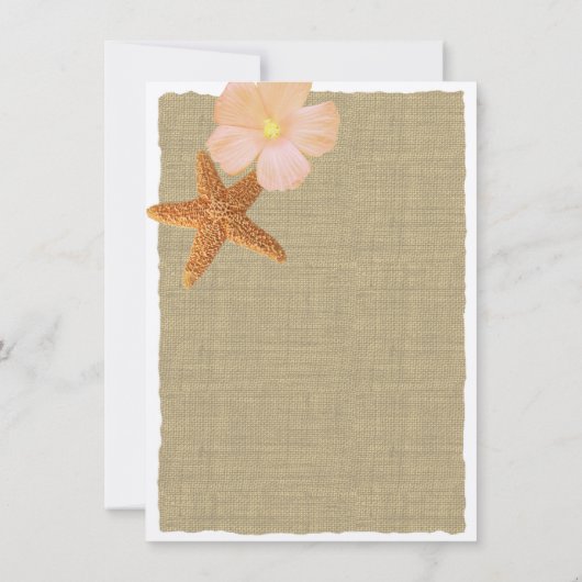 Tropisch strand rustieke bruids lunch kaart (Achterkant)